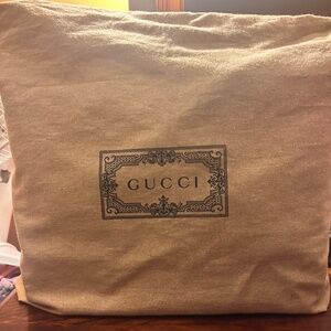 Gucci Buckle Travel Tote GG Coated Canvas with Leather Medium